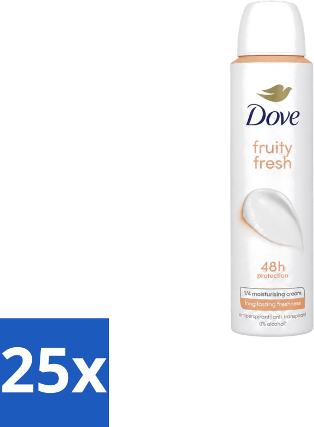 25 x Dove – Deodorant Spray – Fruity Fresh – 200 ml - Voordeelverpakking - 25 stuks
