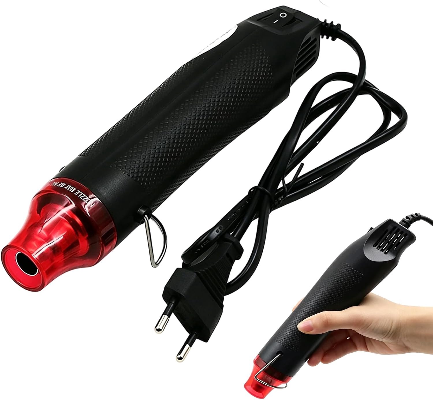 mini-heteluchtpistool 220 V - 300 W - hittebestendig kunststof - ideaal voor krimpslang en drogen van verf - m-winkel