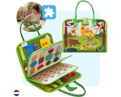 Mauzek® Busy Board Bos - Nederlands - Montessori speelgoed - Activiteitenboek - Sensorisch Speelgoed - Reisspeelgoed - Educatief Speelgoed - Peuter Speelgoed - Jongens - Meisjes - Voor in de auto - Voor onderweg - 3 jaar - 4 jaar - 5 jaar - 6 jaar