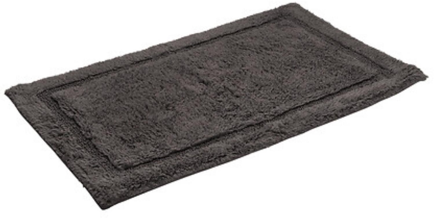 5Five Fluffy Badkamer kleedje / badmat voor de vloer - 50 x 75 cm - antraciet - dikke stof - katoen - extra soft - Colorama serie