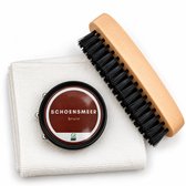 3BMT® Complete Schoenpoets set - Schoensmeer Bruin met Schoenborstel en Schoenpoetsdoek - Schoenen Schoonmaak