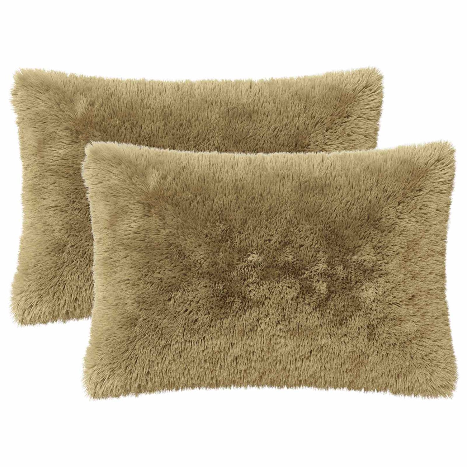 vidaXL Dekenkussen - 2 - st - HEERLEN - Lichtgrijs - 30 - x - 50 - cm - PV - Fleece