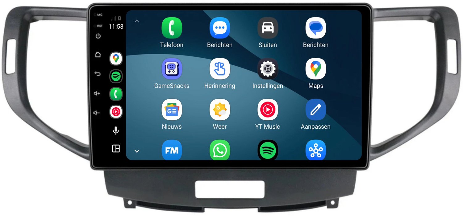 CarPlay autoradio geschikt voor Honda Spirior | 2009 t/m 2013 | Cartronix CTX-7098 | 2009 2010 2011 2012 2013 | 9 inch | Android 15 | Draadloos Apple CarPlay & Android Auto | 2GB + 32GB | Bluetooth & Wifi