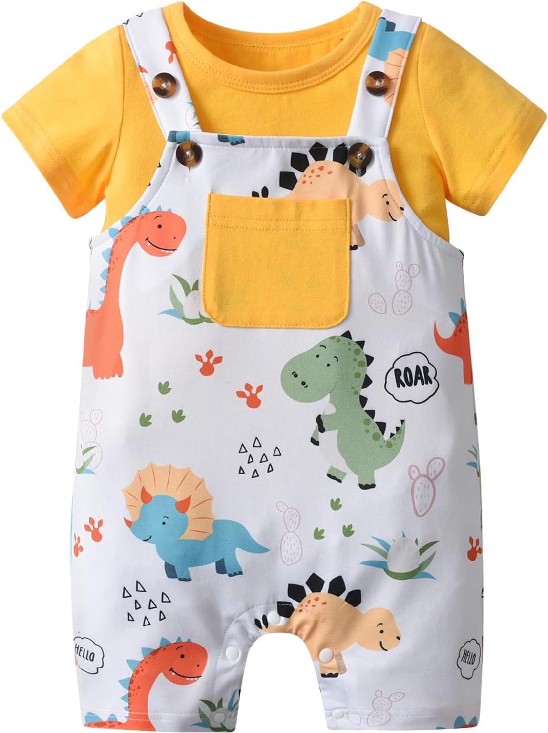 Jongens zomer outfit set met dinosaurus print