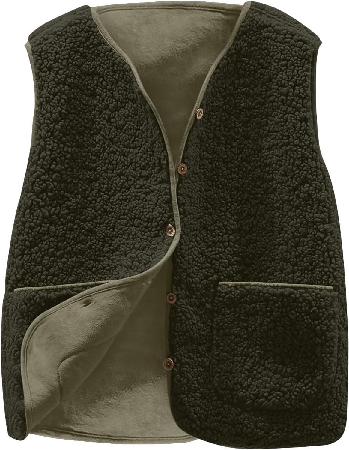 Fleece vest zonder mouwen met V-hals