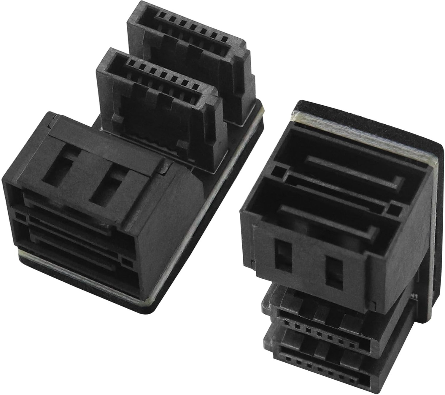 SATA-adapter 90 graden - 27 mm x 17 mm x 15 mm - dubbele 7-pins vrouwelijk naar mannelijke aansluiting - 2 stuks - ServiceTopper