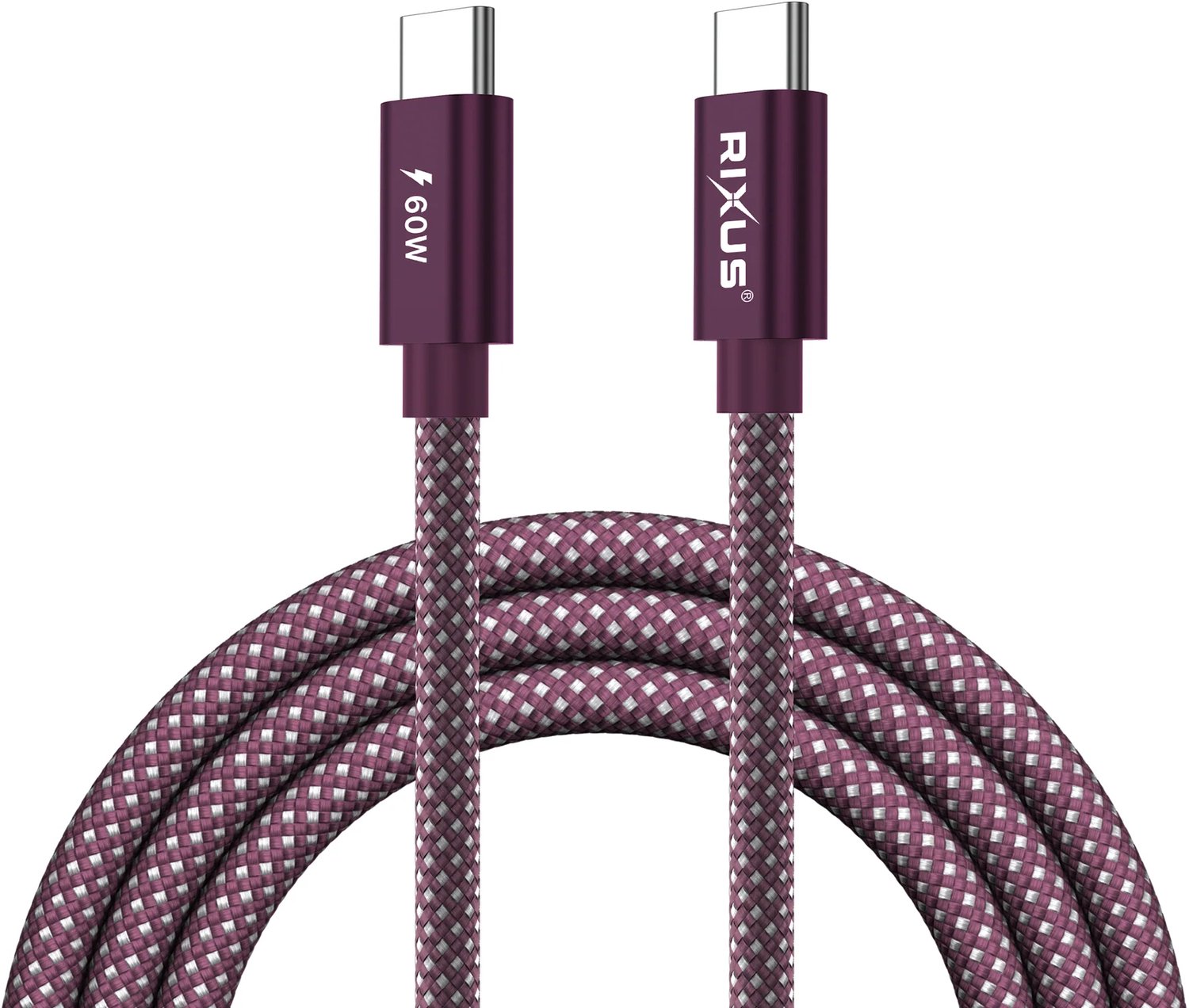 Rixus RXUC10D Flex Cable USB-C 60W 1m Purple