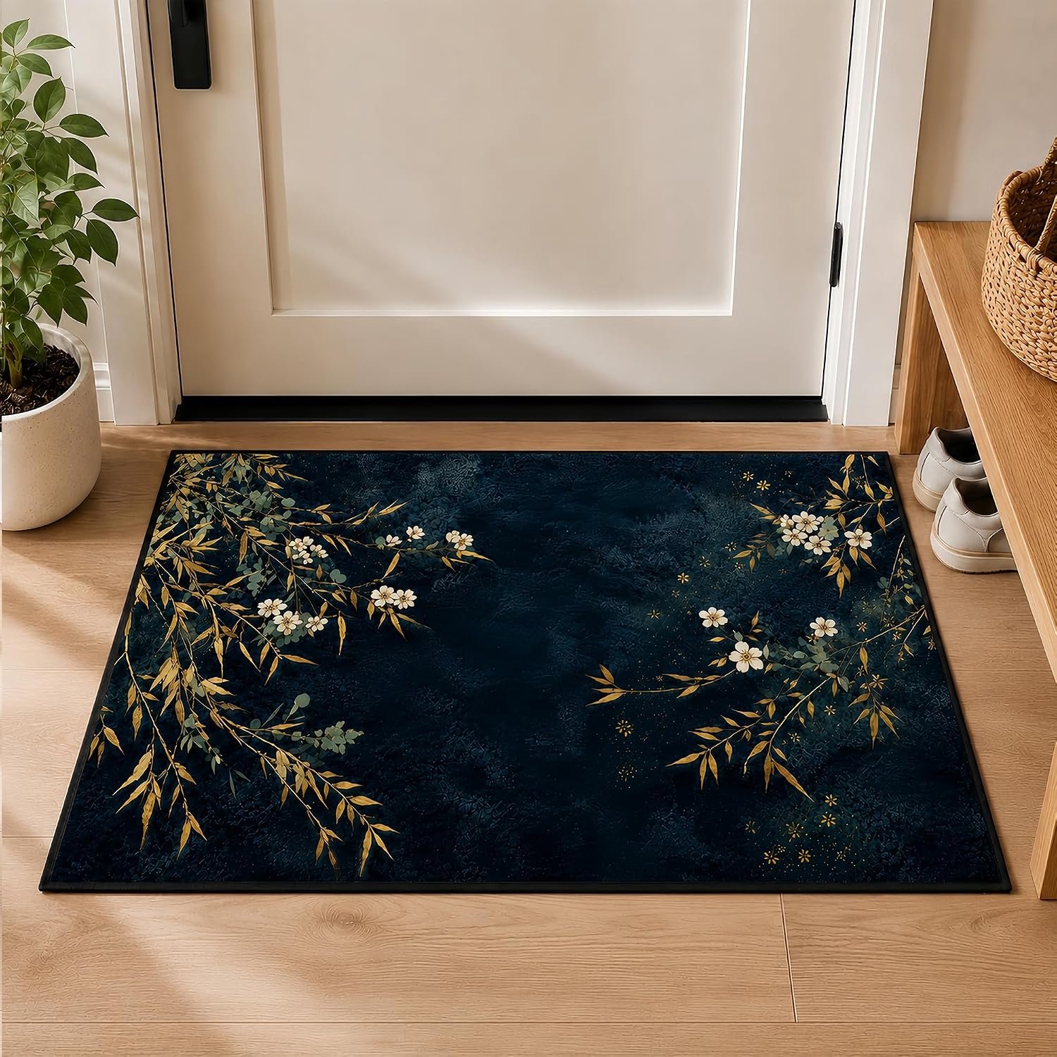 Deurmat 40x60 cm met bloemenpatroon