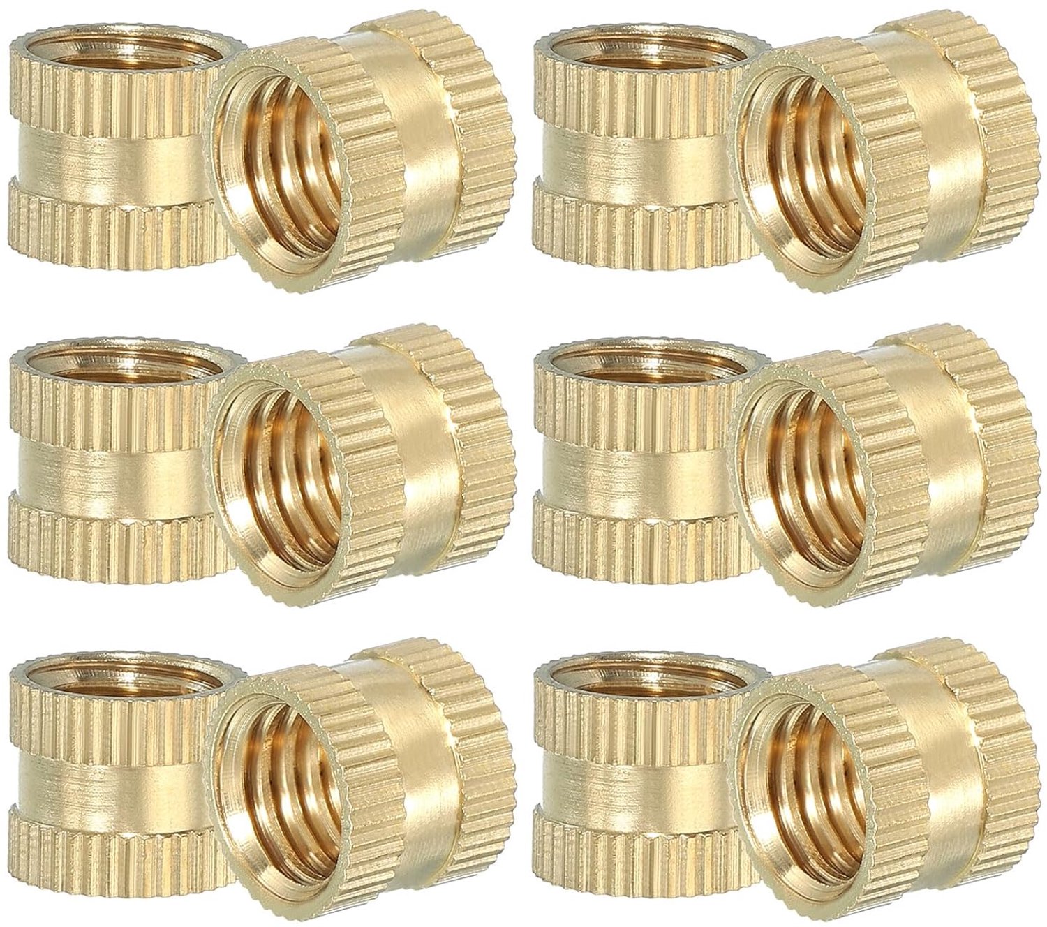 Schroefdraadinzetstukken M10 x 10 x 12 mm - messing - voor 3D-printcomponenten - uitzonderlijke thermische geleidbaarheid - Vemera