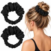 Heatless Curls - 2 Stuks - Krullen zonder hitte - Krulspelden- Krullen zonder hitte - Haarrollers - Hittevrije Krulhoofdband - DIY Haarstyling Gereedschap - Hair curler - Zacht Zijden - Slaap Haar Rollers Wave - luie scrunchie - Haarband - zwart