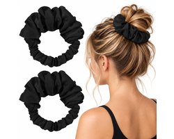 Heatless Curls - 2 Stuks - Krullen zonder hitte - Krulspelden- Krullen zonder hitte - Haarrollers - Hittevrije Krulhoofdband - DIY Haarstyling Gereedschap - Hair curler - Zacht Zijden - Slaap Haar Rollers Wave - luie scrunchie - Haarband - zwart