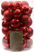 Boules de Boules de Noël HHCP - 34 pièces - Ø5 cm à Ø8 cm - Rouge