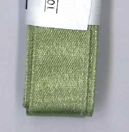 Khaki groene zijden schoenveters van satijn lint 120cm - 12mm breed - Old Green