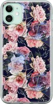 iPhone 11 hoesje - Geometrisch bloemen - Soft Case Telefoonhoesje - Bloemen - Multi