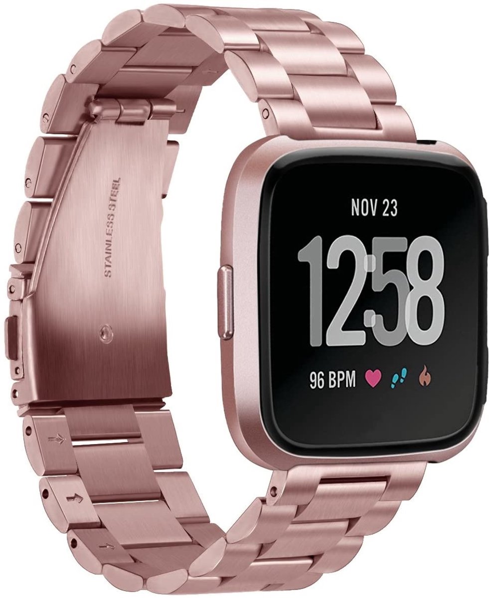 geschikt voor Fitbit Versa stalen bandje - roze