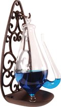 Barometer/donderglas met gietijzer houder
