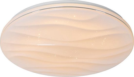 QAZQA damla - Moderne Dimbare LED Plafondlamp met Dimmer - 1 lichts - Ø 38 cm - Wit - Woonkamer | Slaapkamer