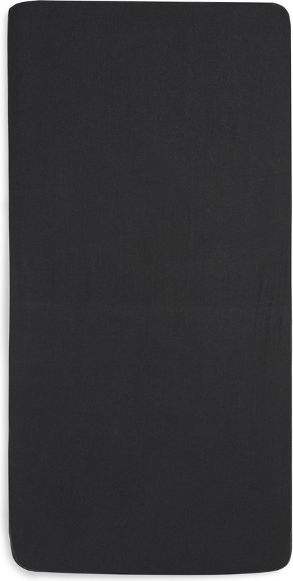 Hoeslaken Ledikant Jersey 60x120cm - Zwart - Jollein