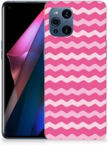 Bumper Hoesje OPPO Find X3 | X3 Pro Smartphone hoesje Waves Pink