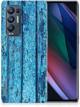 Backcase Siliconen Hoesje OPPO Find X3 Neo Telefoonhoesje Wood Blue
