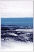 JUNIQE - Poster in kunststof lijst Blauw Landschap - abstract -40x60