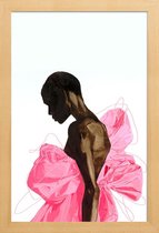 JUNIQE - Poster met houten lijst Bloom -40x60 /Roze