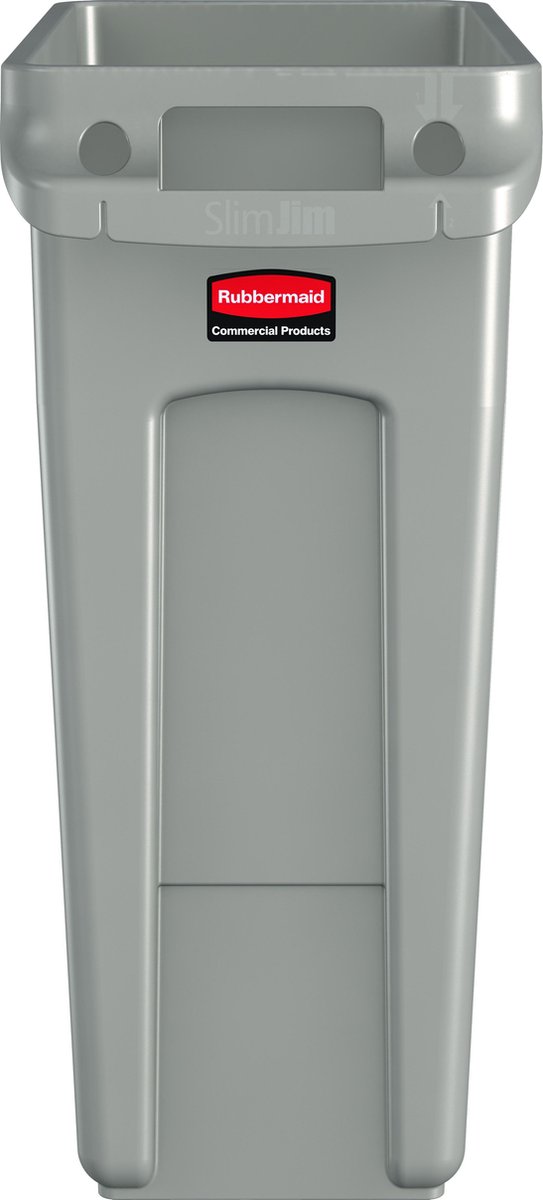 Goedkoopste Rubbermaid - Slim Jim met luchtsleuven 60 liter - Polyethylene - beige - Prullenbak