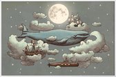 JUNIQE - Poster in kunststof lijst Ocean meets sky -40x60 /Blauw &