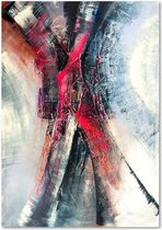 Schilderij  , Abstract in rood wit zwart , 3 maten , wanddecoratie , Premium print