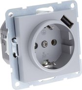 Q-Link S–Line contactdoos – inbouw – randaarde – USB – 2.1A – 5V – aluminium