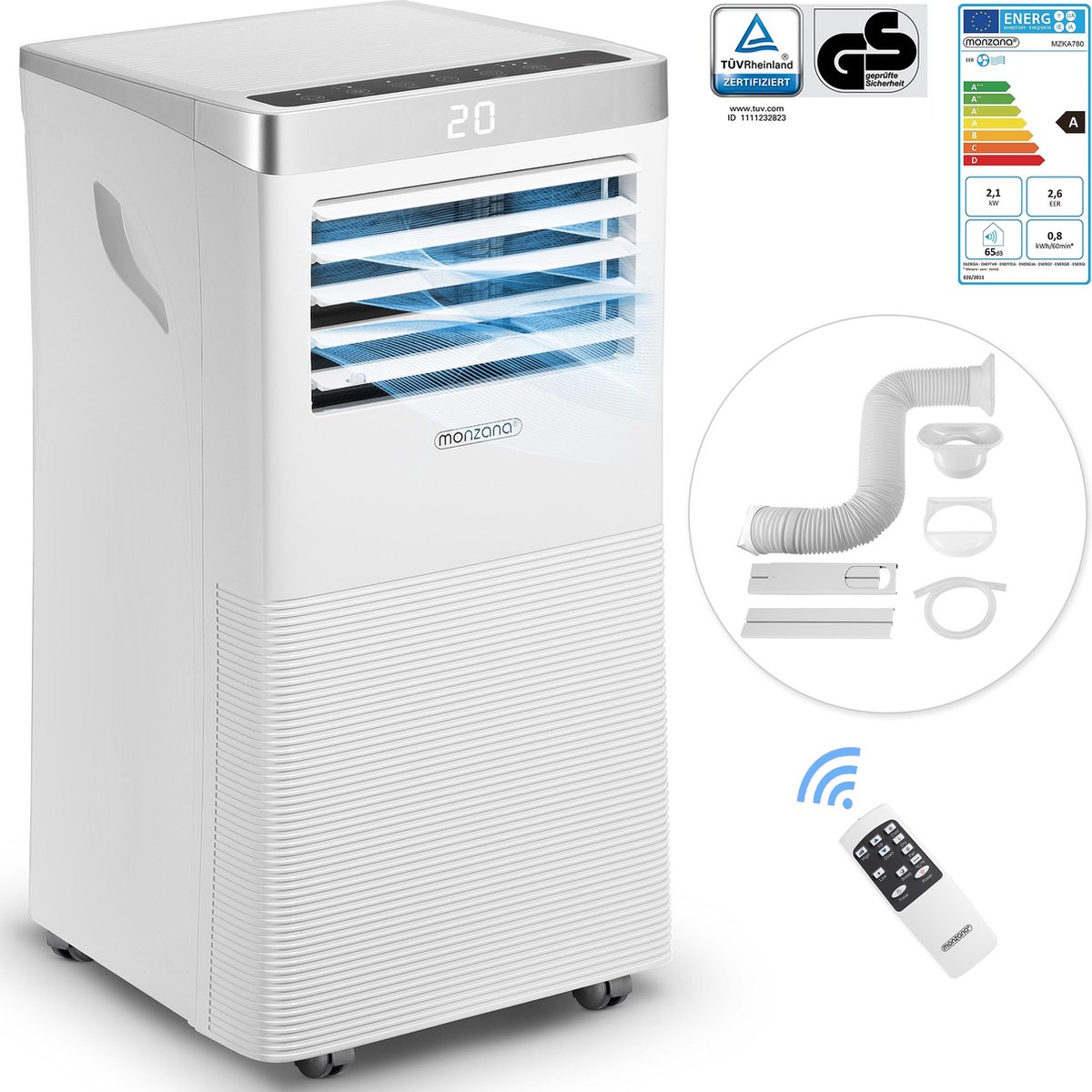 DEUBA Mobiele Airco MZKA780 4in1 met Afstandsbediening - afbeelding 2