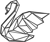 Hout-Kado - Zwaan - Large - Zwart - Geometrische dieren en vormen - Hout - Lasergesneden- Wanddecoratie