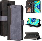 Voor Xiaomi Redmi Note 9S/Note 9 Pro/Note 9 Pro Max Zakelijke stiksels-kleur Horizontale Flip PU lederen tas met houder & kaartsleuven & fotolijst (grijs)