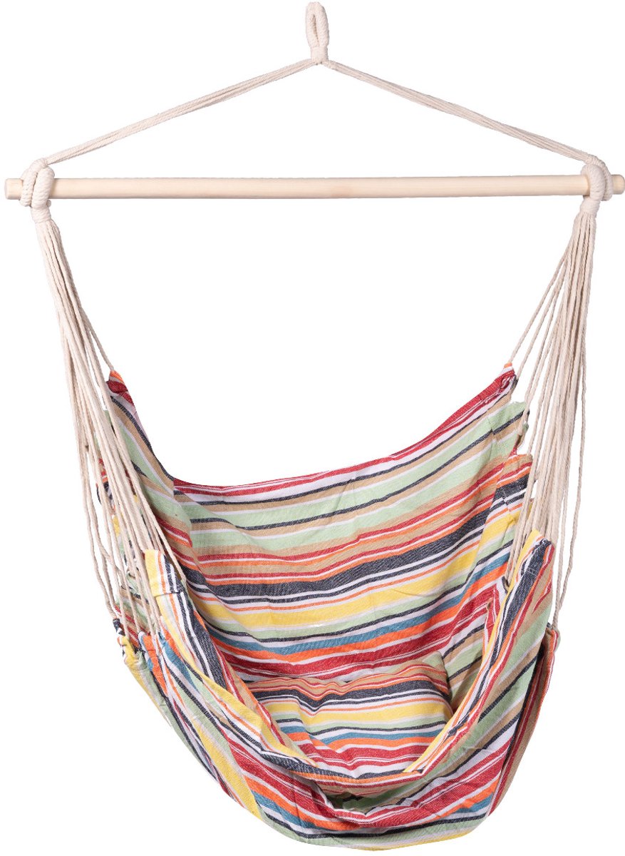Hangstoel Eénpersoons 'Minorca' Single - Veelkleurig - 120 KG - Opbergtas incl. - 123 Hammock
