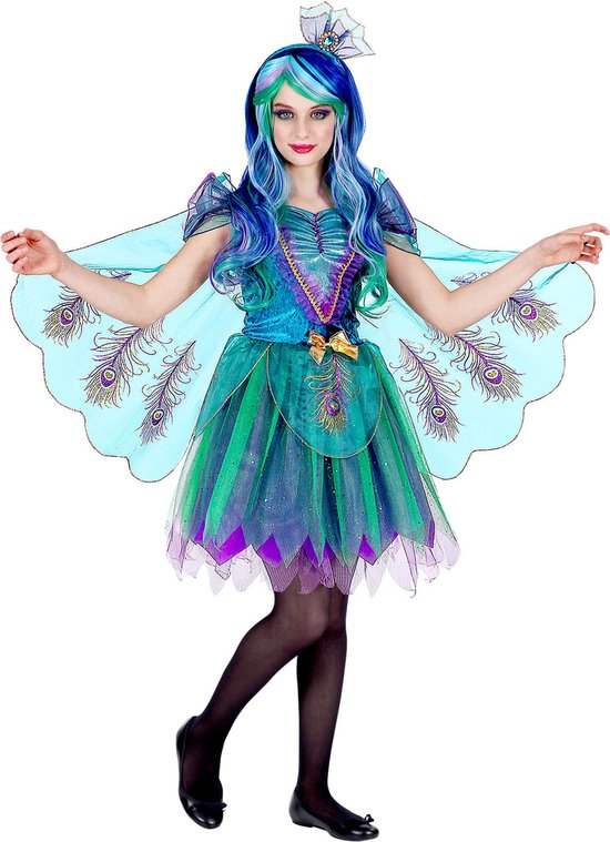 WIDMANN - Magische pauw outfit voor meisjes - 128 (5-7 jaar)