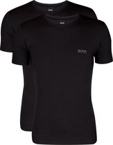 2-pack: Hugo Boss stretch T-shirts Regular Fit - O-hals - zwart -  Maat S