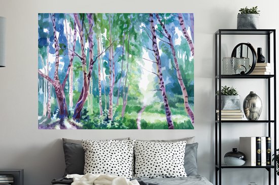 Stickers muraux - Arbres - Couleurs - Eté - 160x120 cm - Film Adhésif XXL