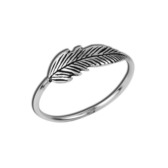 Ringen dames | Zilveren ring, blad