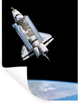Sticker Muursticker Navette spatiale - la navette spatiale flotte dans l'univers - 120x160 cm - film adhésif autocollant - sticker mural repositionnable XXL /