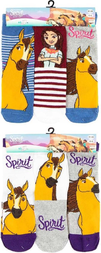 Chaussettes Dreamworks Spirit Riding Free - 6 paires - cheval - taille 23/26