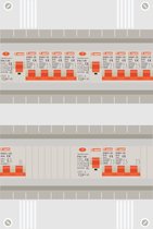 1 fase groepenkast met 9 licht groepen en kookgroep