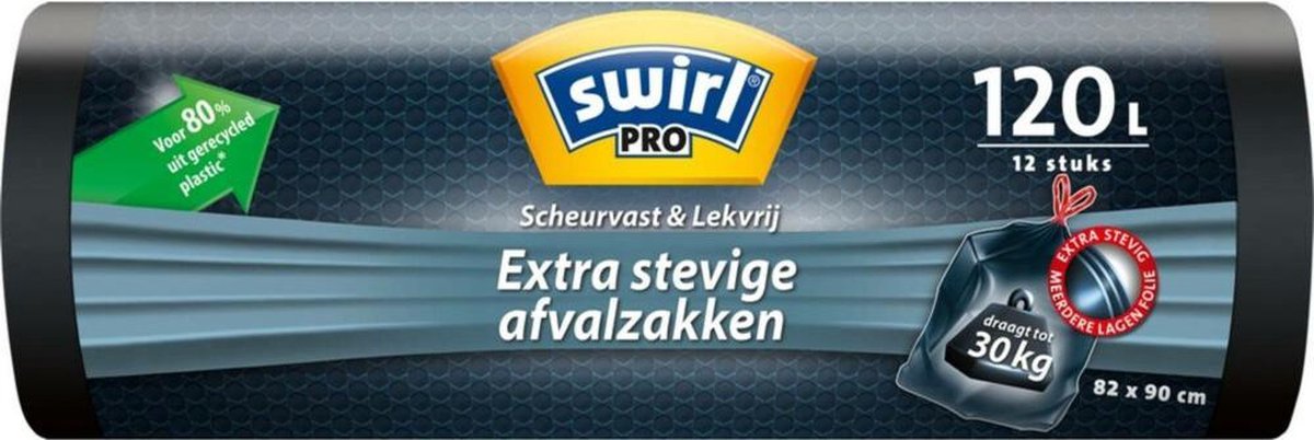 Swirl Vuilniszakken Pro Extra stevig 120 liter 12 stuks