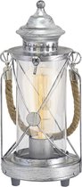 EGLO Vintage Bradford - Tafellamp - 1 Lichts - Antiek Zilver - Helder Glas