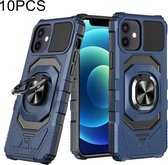 10 PCS Union Armor Magnetische PC + TPU Schokbestendige Case met 360 Graden Rotatie Ring Houder Voor iPhone 12/12 Pro (Blauw)