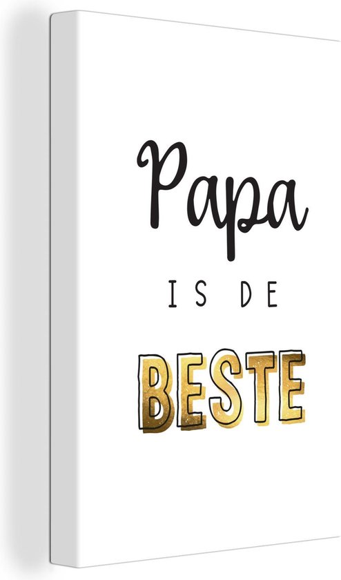 Toile Peinture Cadeau Mari - Vaderdag - Citation - 20x30 cm - Décoration murale