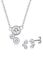 Elli Dames Sieraden Set Dames Hanger Precious met Kristallen in 925 Sterling Zilver