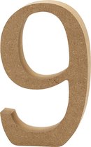 Nummer. 9. H: 13 cm. 2 cm. mdf - 1 st