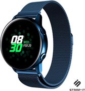 Milanees Smartwatch bandje - Geschikt voor  Samsung Galaxy Watch Milanese band 41mm / 42mm - blauw - Strap-it Horlogeband / Polsband / Armband