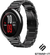 Stalen Smartwatch bandje - Geschikt voor  Xiaomi Amazfit Pace stalen band - zwart - Strap-it Horlogeband / Polsband / Armband