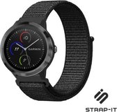 Nylon Smartwatch bandje - Geschikt voor  Garmin Vivomove HR nylon bandje - zwart - Strap-it Horlogeband / Polsband / Armband